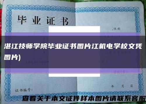 湛江技师学院毕业证书图片江机电学校文凭图片)缩略图