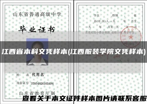 江西省本科文凭样本(江西服装学院文凭样本)缩略图