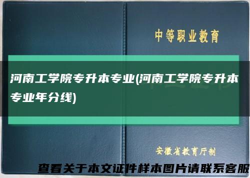 河南工学院专升本专业(河南工学院专升本专业年分线)缩略图