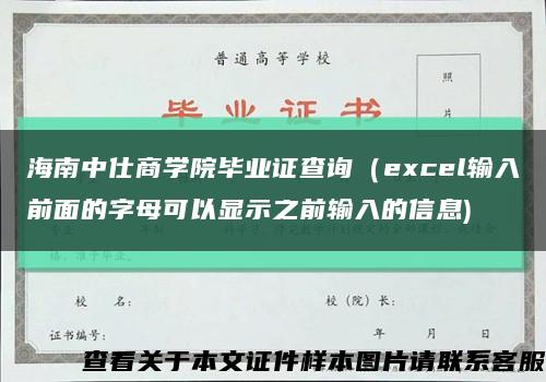 海南中仕商学院毕业证查询（excel输入前面的字母可以显示之前输入的信息)缩略图