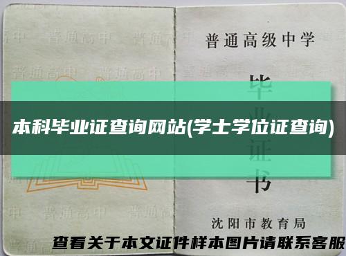 本科毕业证查询网站(学士学位证查询)缩略图