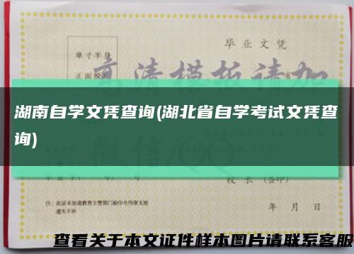 湖南自学文凭查询(湖北省自学考试文凭查询)缩略图