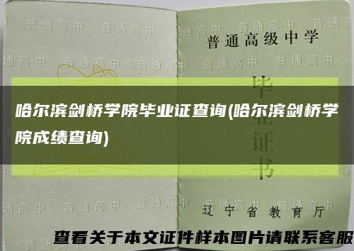 哈尔滨剑桥学院毕业证查询(哈尔滨剑桥学院成绩查询)缩略图