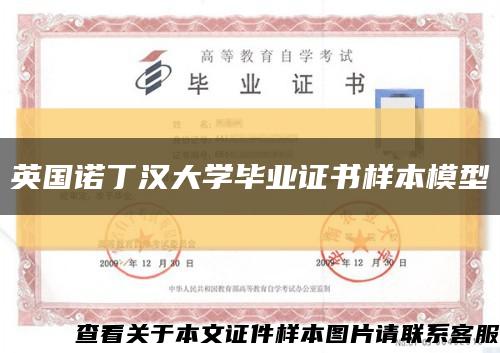 英国诺丁汉大学毕业证书样本模型缩略图