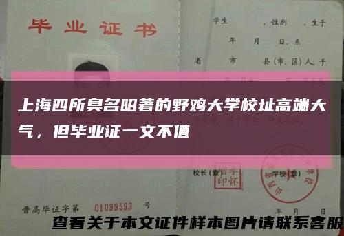 上海四所臭名昭著的野鸡大学校址高端大气，但毕业证一文不值缩略图