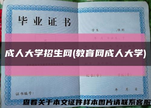 成人大学招生网(教育网成人大学)缩略图