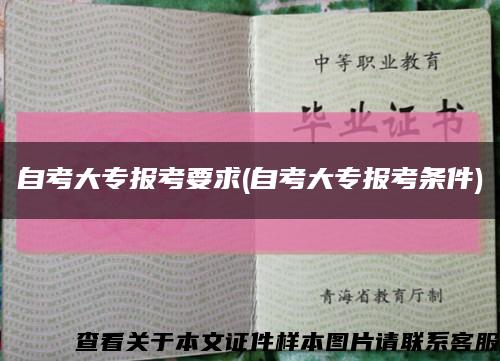 自考大专报考要求(自考大专报考条件)缩略图