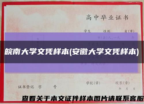 皖南大学文凭样本(安徽大学文凭样本)缩略图