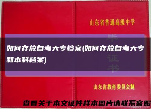 如何存放自考大专档案(如何存放自考大专和本科档案)缩略图