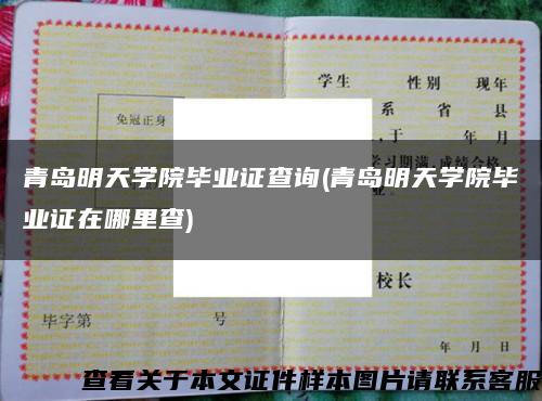 青岛明天学院毕业证查询(青岛明天学院毕业证在哪里查)缩略图