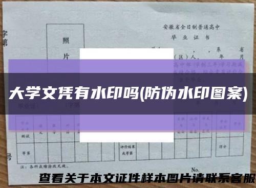 大学文凭有水印吗(防伪水印图案)缩略图