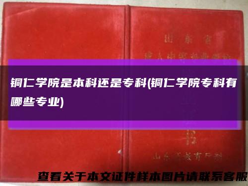 铜仁学院是本科还是专科(铜仁学院专科有哪些专业)缩略图