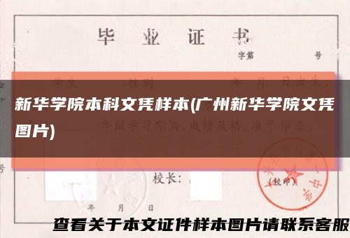 新华学院本科文凭样本(广州新华学院文凭图片)缩略图