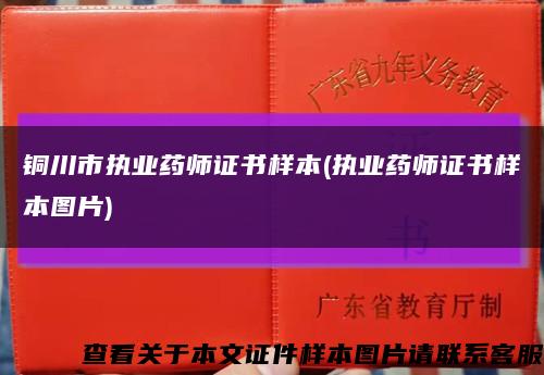 铜川市执业药师证书样本(执业药师证书样本图片)缩略图