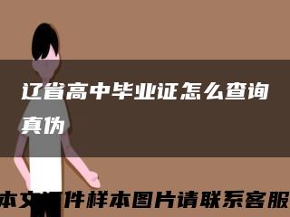 辽省高中毕业证怎么查询真伪缩略图