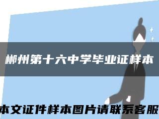 郴州第十六中学毕业证样本缩略图