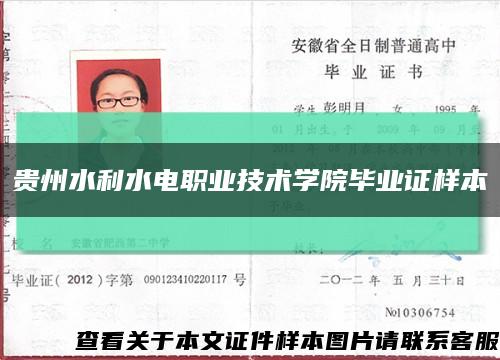 贵州水利水电职业技术学院毕业证样本缩略图