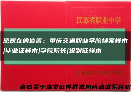 您现在的位置：重庆交通职业学院档案样本|毕业证样本|学院院长|报到证样本缩略图