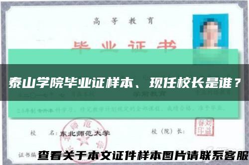 泰山学院毕业证样本、现任校长是谁？缩略图