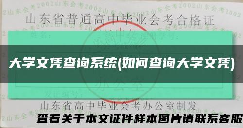 大学文凭查询系统(如何查询大学文凭)缩略图