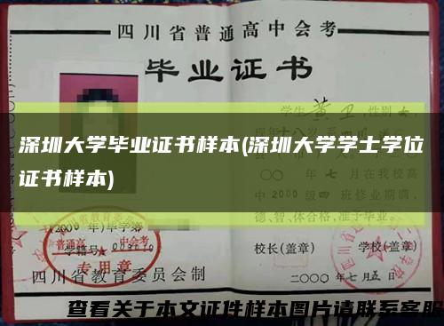 深圳大学毕业证书样本(深圳大学学士学位证书样本)缩略图