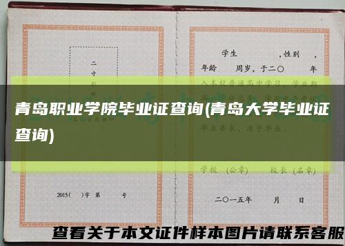 青岛职业学院毕业证查询(青岛大学毕业证查询)缩略图