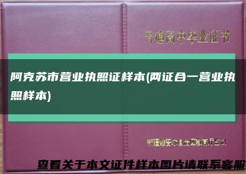 阿克苏市营业执照证样本(两证合一营业执照样本)缩略图