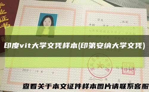 印度vit大学文凭样本(印第安纳大学文凭)缩略图