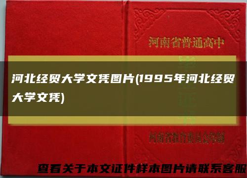 河北经贸大学文凭图片(1995年河北经贸大学文凭)缩略图