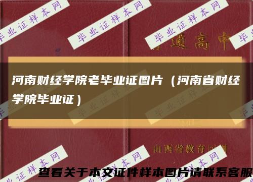 河南财经学院老毕业证图片（河南省财经学院毕业证）缩略图