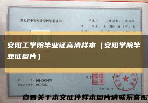 安阳工学院毕业证高清样本（安阳学院毕业证图片）缩略图