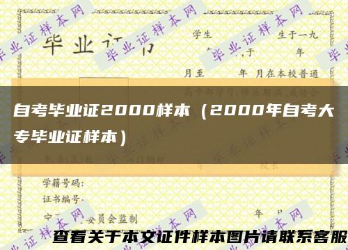 自考毕业证2000样本（2000年自考大专毕业证样本）缩略图