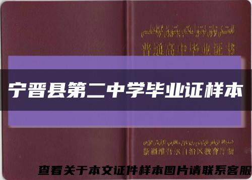 宁晋县第二中学毕业证样本缩略图