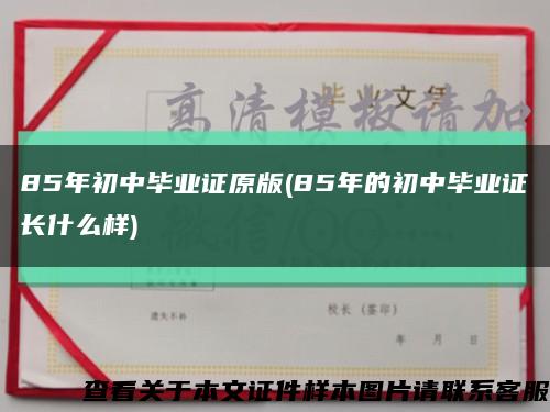 85年初中毕业证原版(85年的初中毕业证长什么样)缩略图