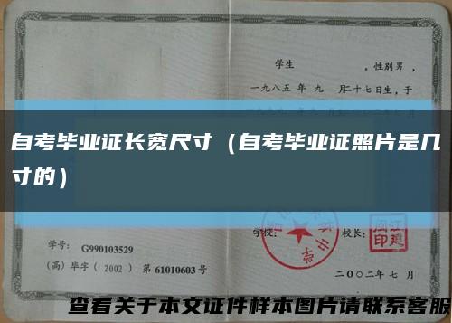 自考毕业证长宽尺寸（自考毕业证照片是几寸的）缩略图