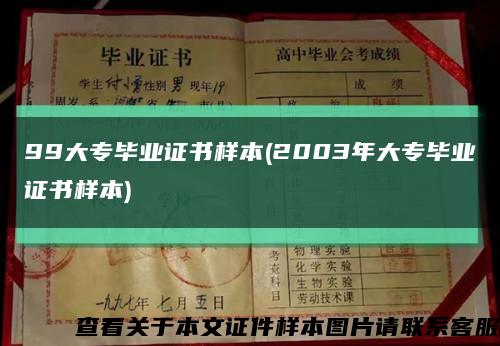 99大专毕业证书样本(2003年大专毕业证书样本)缩略图