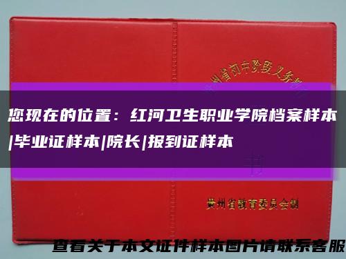 您现在的位置：红河卫生职业学院档案样本|毕业证样本|院长|报到证样本缩略图