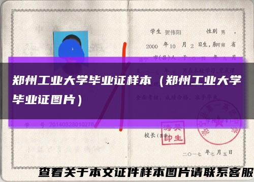 郑州工业大学毕业证样本（郑州工业大学毕业证图片）缩略图