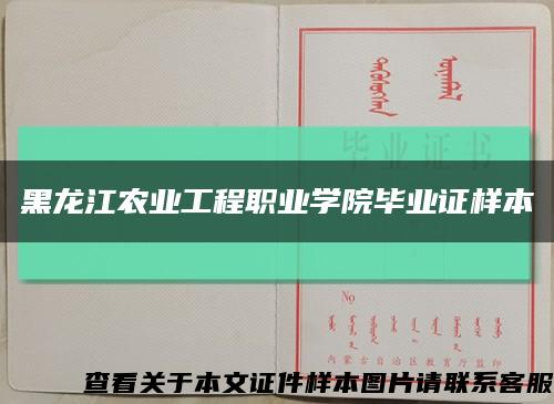 黑龙江农业工程职业学院毕业证样本缩略图