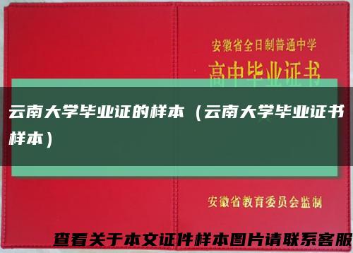 云南大学毕业证的样本（云南大学毕业证书样本）缩略图