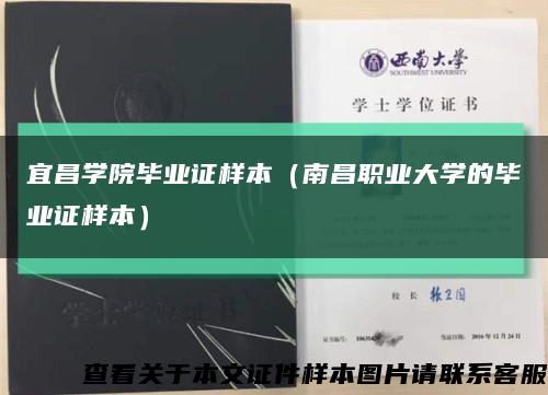 宜昌学院毕业证样本（南昌职业大学的毕业证样本）缩略图