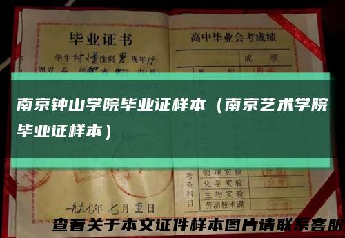 南京钟山学院毕业证样本（南京艺术学院毕业证样本）缩略图