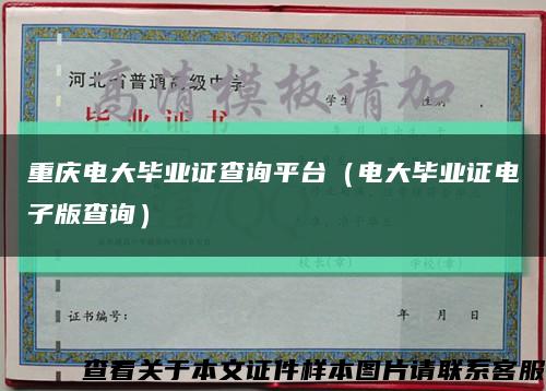 重庆电大毕业证查询平台（电大毕业证电子版查询）缩略图