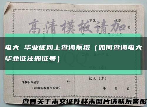 电大 毕业证网上查询系统（如何查询电大毕业证注册证号）缩略图