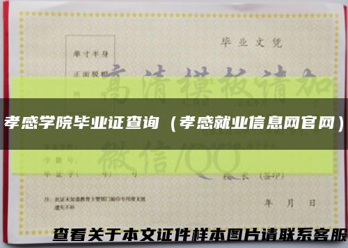 孝感学院毕业证查询（孝感就业信息网官网）缩略图