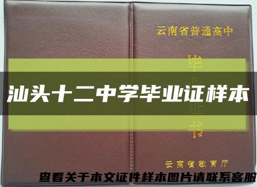 汕头十二中学毕业证样本缩略图