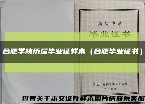 合肥学院历届毕业证样本（合肥毕业证书）缩略图