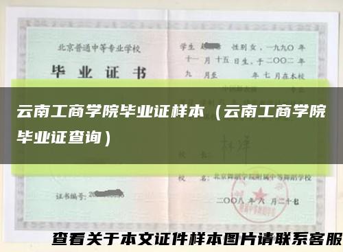 云南工商学院毕业证样本（云南工商学院毕业证查询）缩略图