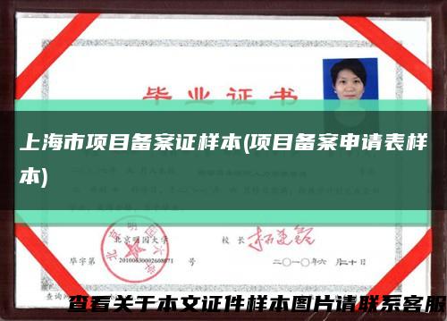 上海市项目备案证样本(项目备案申请表样本)缩略图