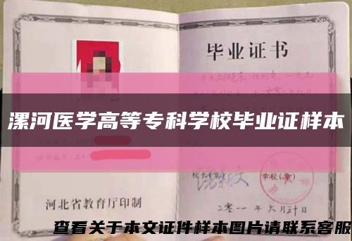 漯河医学高等专科学校毕业证样本缩略图